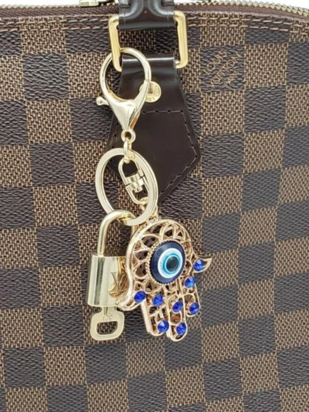 Louis Vuitton Gold Lock 🔑 Authentic LV Padlock + Bag Unbranded Evil Eye Charm